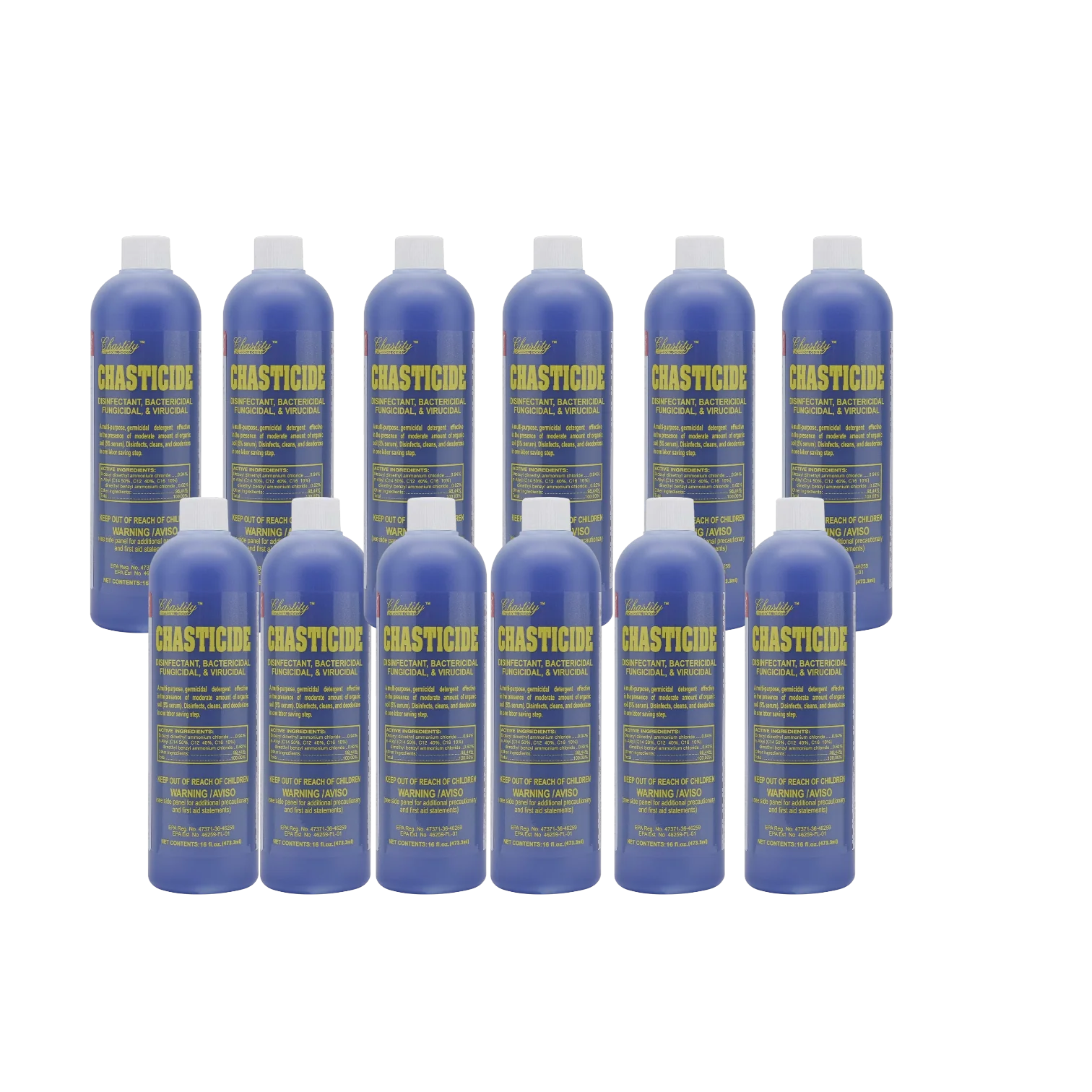 Chastity Chasticide Disinfect salon tools 16 oz Case 12 bottles