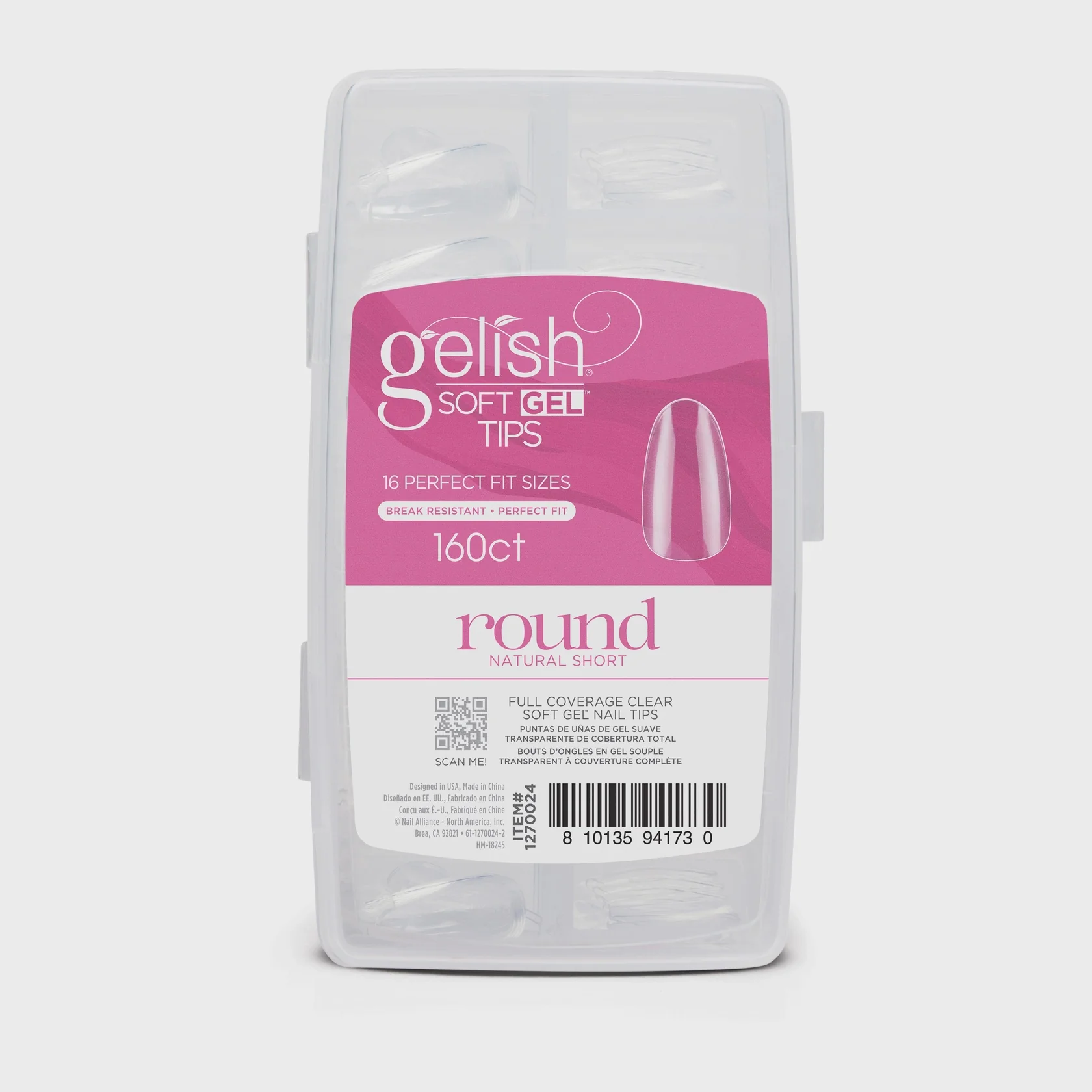 Harmony Gelish Soft Gel Tips Short Round 160 ct #1270024